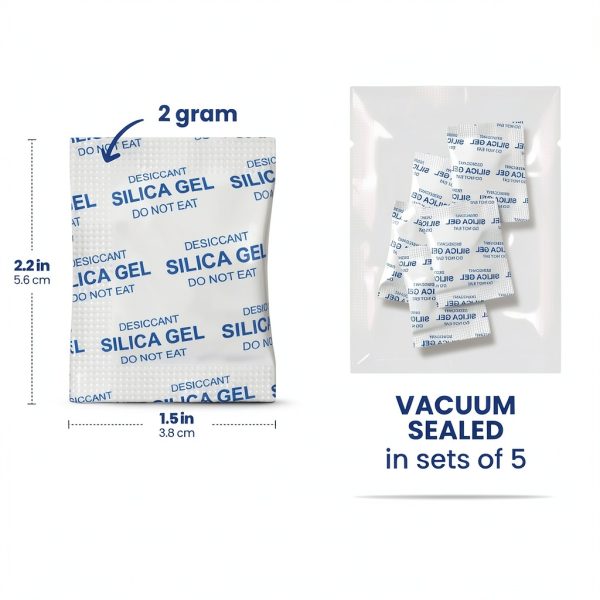 Wallaby 2 gram Food Safe Pure White Silica Gel Desiccant Pack 100 Pack-1
