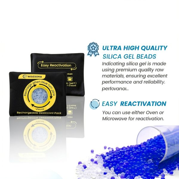 Reusable Silica Gel Desiccant 500g 2 Pack Wisesorbent Color Indicator-2