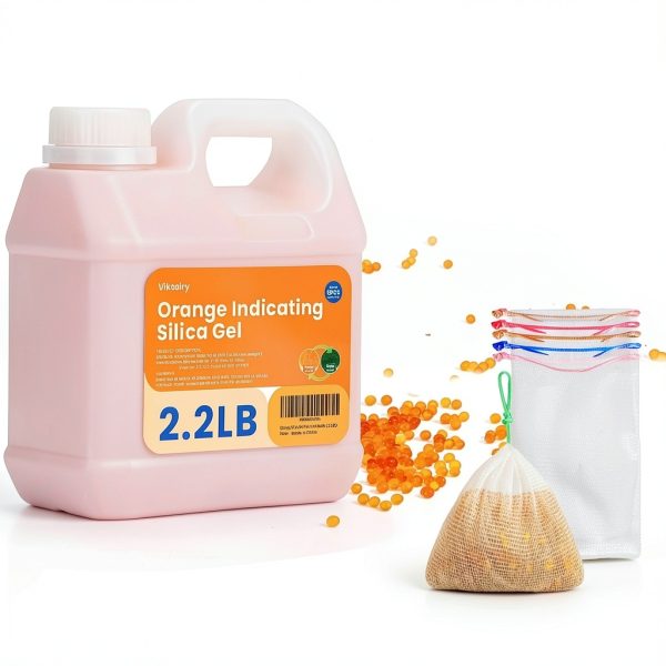 Desiccant Beads 2.2LBS Orange Indicating Silica Gel Bulk Viktairy-1