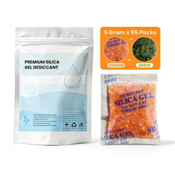 Vrurc Silica Gel Desiccant 5g Color‑Changing Absorber – 55 Pack-4