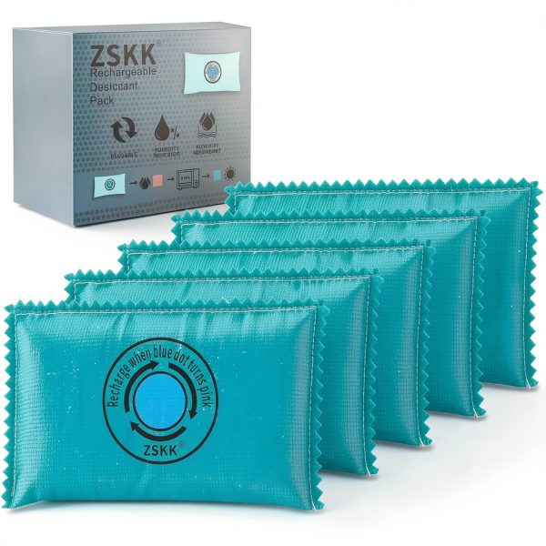 Rechargeable Desiccant Pack ZSKK Silica Gel – Reusable Blue 5 Pack-0