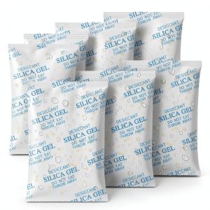 Moisture Absorbers – 100 Gram 16 Packs Silica Gel Packets Food Grade Silica Packets with Color Indicating, Premium Desiccant Packs for Food, Electronics, Closet, Jewelry and Safe Storage-0
