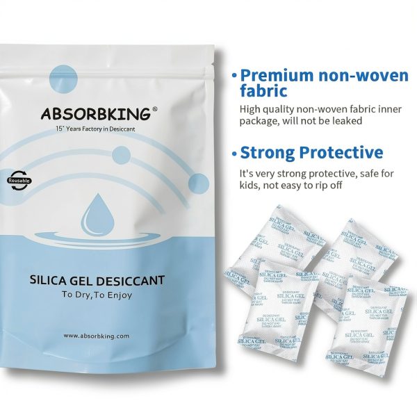 Silica Gel Packs - 80Pcs 20Gram Moisture Absorbers, Premium Transparent Desiccant for Storage, Silica Gel Desiccant Packets Food Safe for Moisture-3